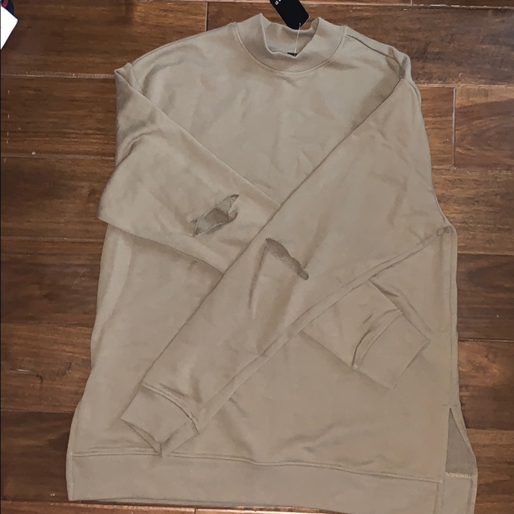 Forever 21 Olive Long-line sweater